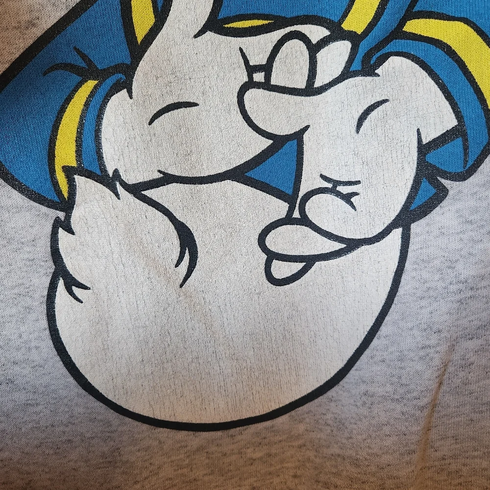 Rare Vintage 1980s Donald Duck Crewneck Sweatshirt Gray Size L Made in USA - Picture 5 of 7